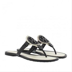 Tory Burch Black / White 6m Miller Fringe Flat